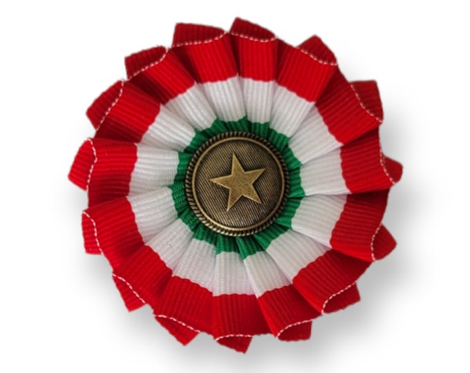 Cockade Red White Green - Italian Hungarian Belarusian Pride - Independance Day - Patriotic Cockade