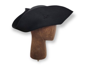 Pauper's Tricorn - Poor Man's Tricorn - Laced Tricorn - Cocked Felt Hat - Colonial Tricorne - Revolutionary