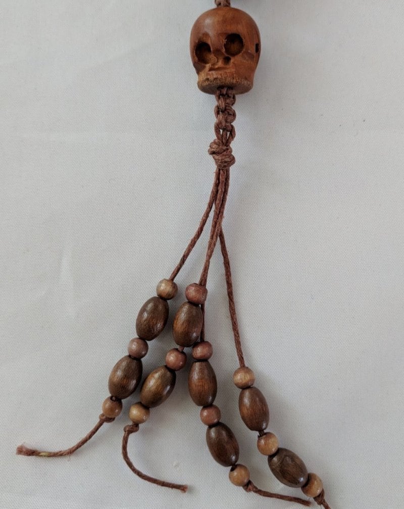 Skull Paternoster Prayer Beads with Macrame Dangles - Memento Mori