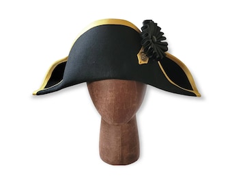 Royal Navy Bicorne with Gold Trim - British Cocked Hat - Admiral Bicorne