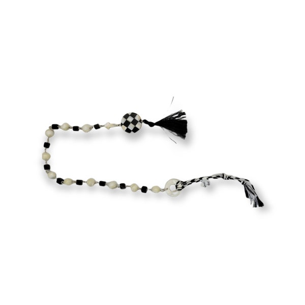 SCA Checky - Black & White MOP Onyx Rosary #2 - Chaplet - Paternoster