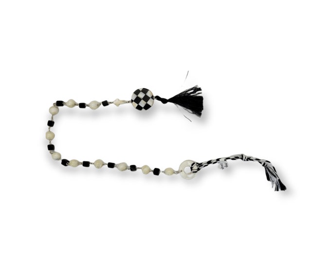 SCA Checky - Black & White MOP Onyx Rosary #2 - Chaplet - Paternoster