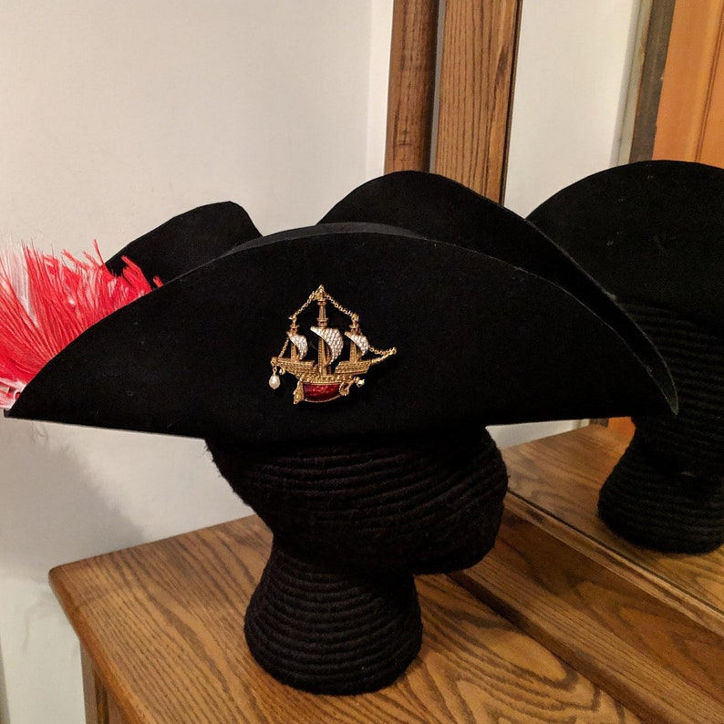 Wool Felt Tricorn Military Hat Naval S//M