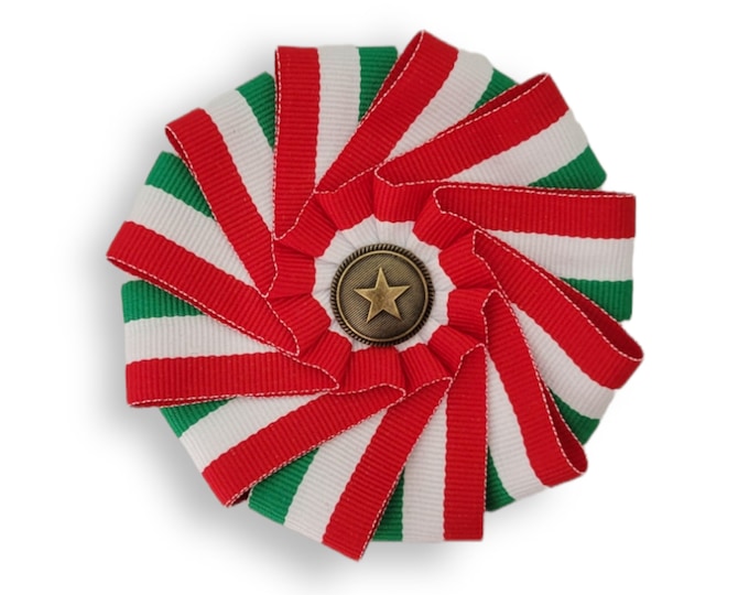 Cockade Red White Green - Italian Hungarian Belarusian Pride - Independance Day - Patriotic Cockade