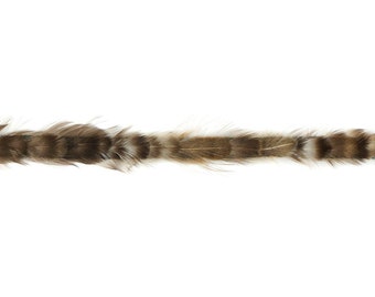 Narrow Chinchilla Rooster Feather Hatband #1 - Rooster Feathers Tape - Decor