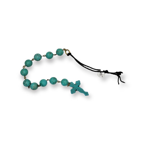 New World Turquoise Paternoster Tenner with Magnesite Cross