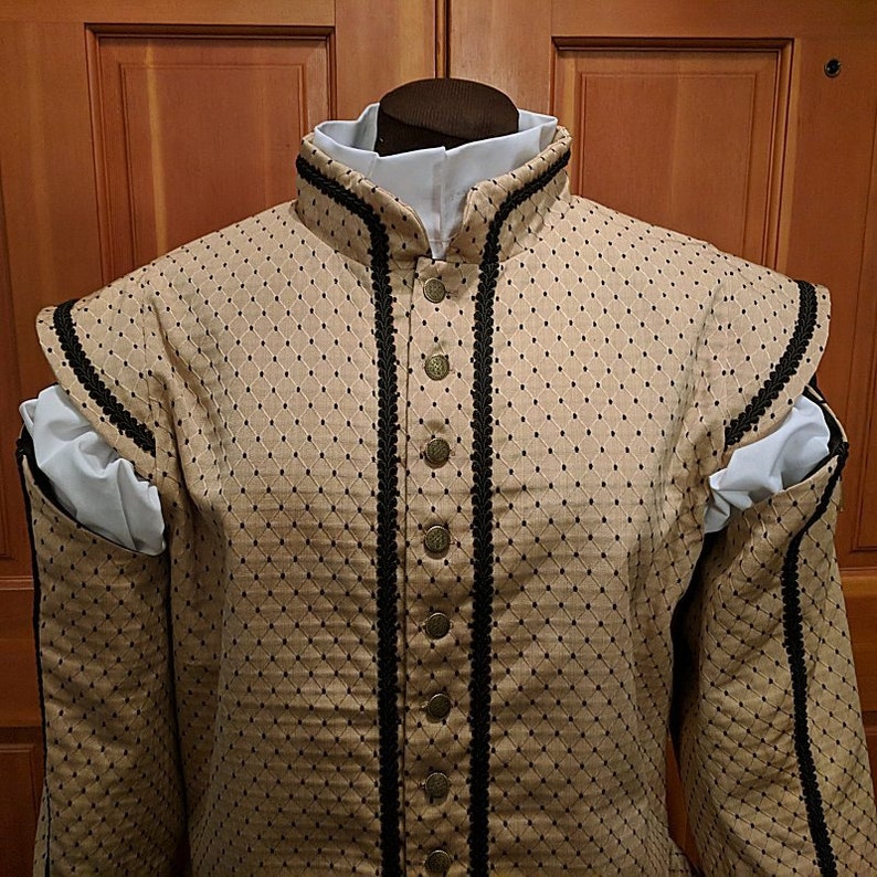 Camel Sussex Brocade Fencing Doublet Gipsy Peddler SCA Rapier Armor