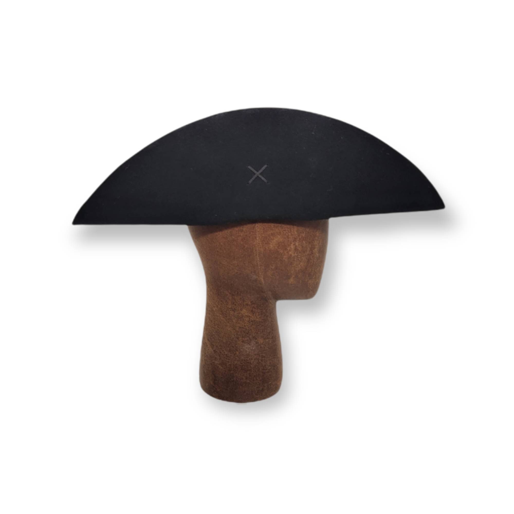 DIY Wool Felt Hat Blank - Black - SCA - Ren Faire - Cavalier - Pirate