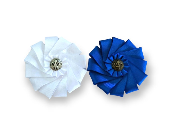 French Cockade - Blue or White Rosette - French Pre-Revolution Ribbons