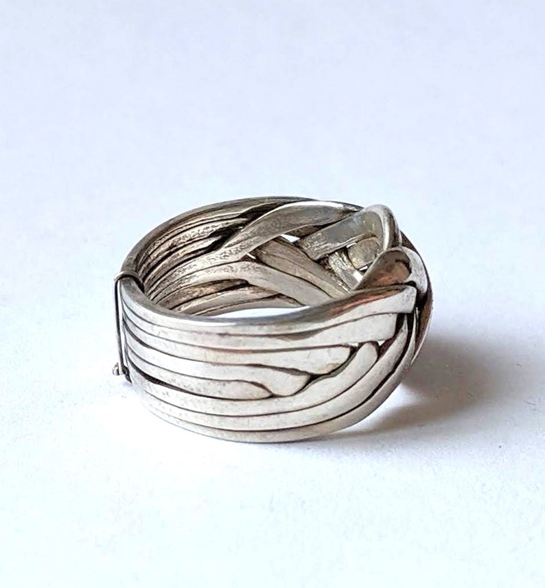 Eight Band Puzzle Ring Sterling Silver Gimmel Ring with Etsy