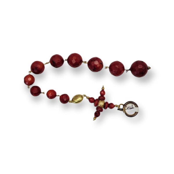 Credo Cross with Graduated Coral Tenner Chaplet - Paternoster - Catholic Rosary