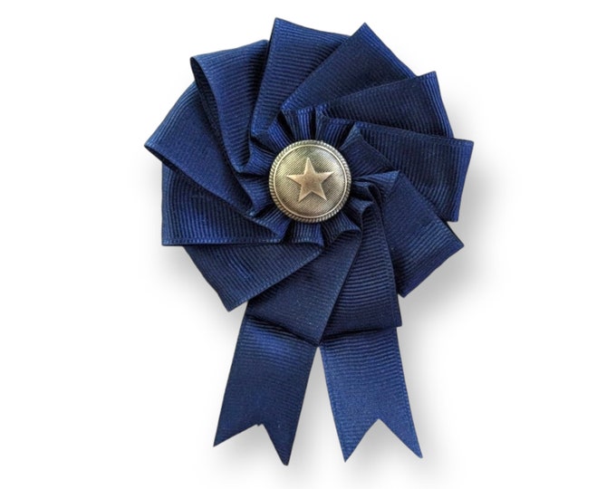 Small Folded  Blue Protestor's Cockade for Hats or Clothing