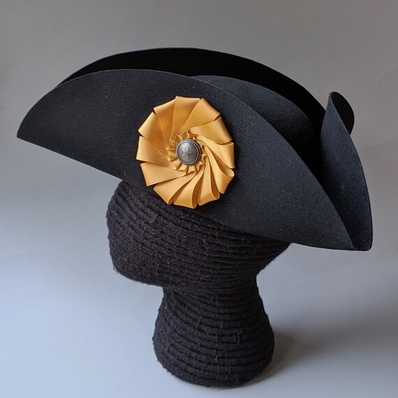 Military Tricorne Field Officer/'s Tricorn Colonial Black Trim Hat