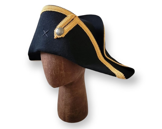 Bicorne with Gold Trim - American Cocked Hat - War of 1812 - Napoleon