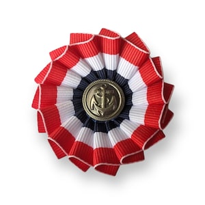 American Patriotic Cockade Red White Blue - Navy - Naval Cockade