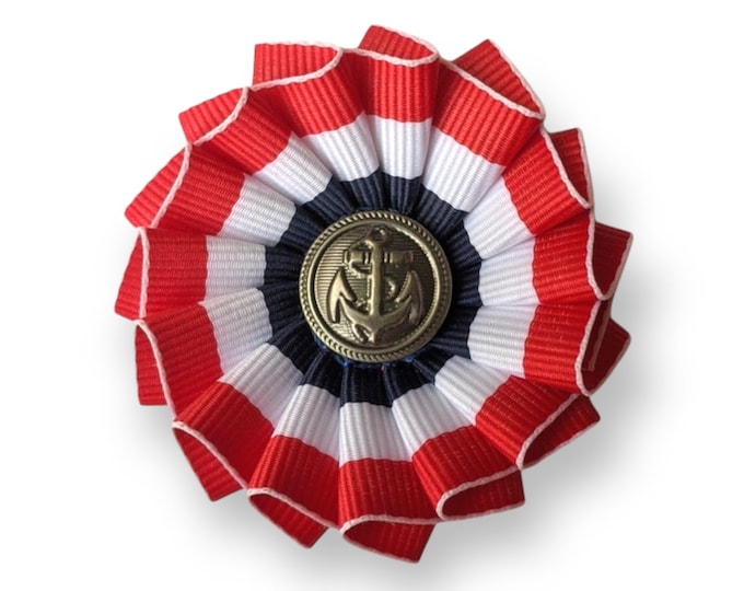 American Patriotic Cockade Red White Blue - Navy - Naval Cockade