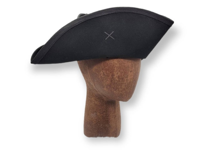 Yorktown Military  Tricorn - American Revolutionary Felt Hat - Black Edging