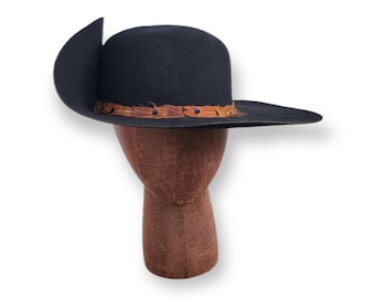 New Stock! Black Felt Cavalier Hat - Brooch - Feather Hatband 3 Pheasant Feathers