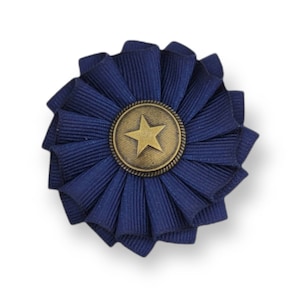 Small Pleated  Blue Protester&#39;s Cockade for Hats or Clothing
