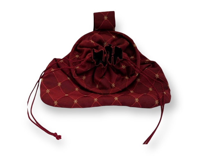 In Stock! Burgundy Weston Drawstring Hoop Belt Pouch - Game Bag Renaissance