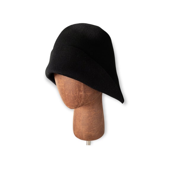 Wool Felt Hat Gothic Bell Renaissance Hood Bucket SCA - Etsy