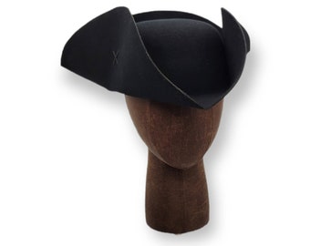 Laced Tricorn - Cocked Felt Hat - Colonial Tricorne - Revolutionary