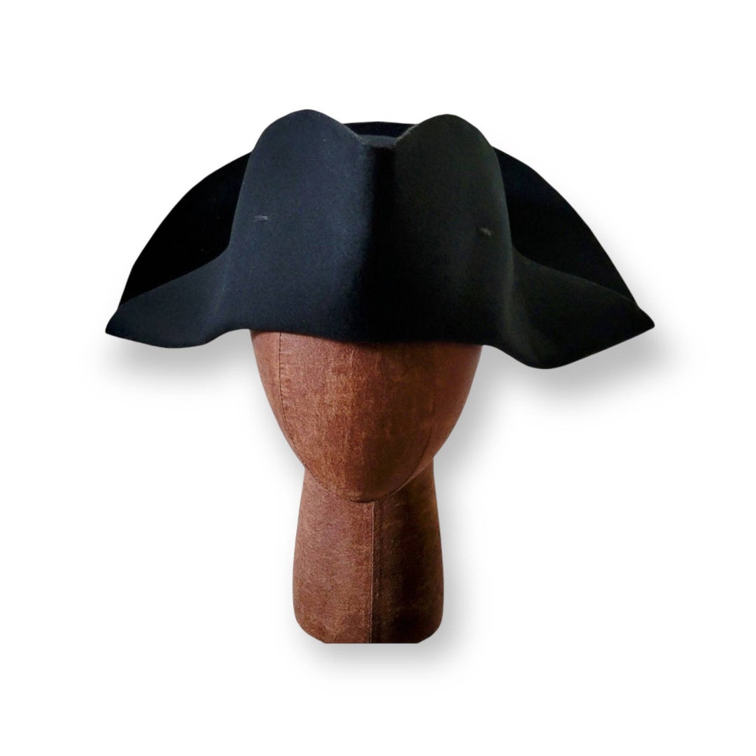 DIY Wool Felt Hat Blank - Black - SCA - Ren Faire - Cavalier - Pirate