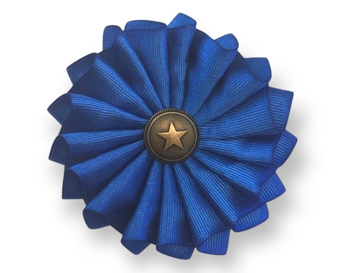 Blue Cockade - Protester's Cockade - Succession Ribbon - 18th - 19th century - Pleated