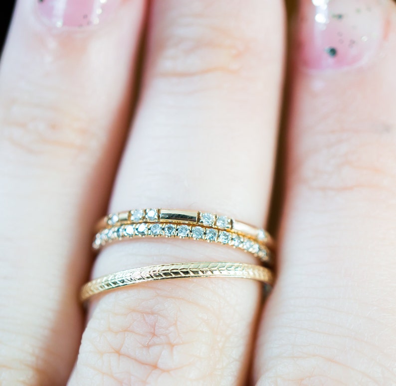 Constellation Ethical Canadian Diamond Eternity Wedding Band in 14k Recycled Gold 14 White Diamonds Recycled Rose, White, or Yellow Gold image 4
