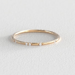 Constellation Ethical Canadian Diamond Eternity Wedding Band in 14k Recycled Gold 14 White Diamonds Recycled Rose, White, or Yellow Gold image 2