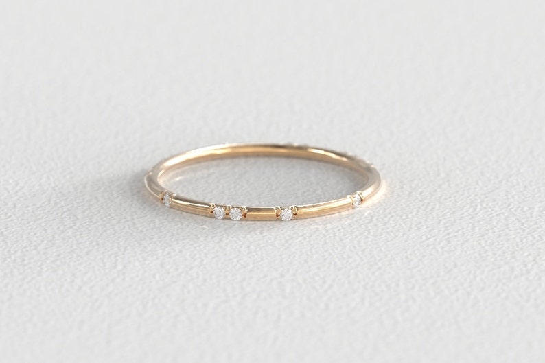 Constellation Ethical Canadian Diamond Eternity Wedding Band in 14k Recycled Gold 14 White Diamonds Recycled Rose, White, or Yellow Gold image 2