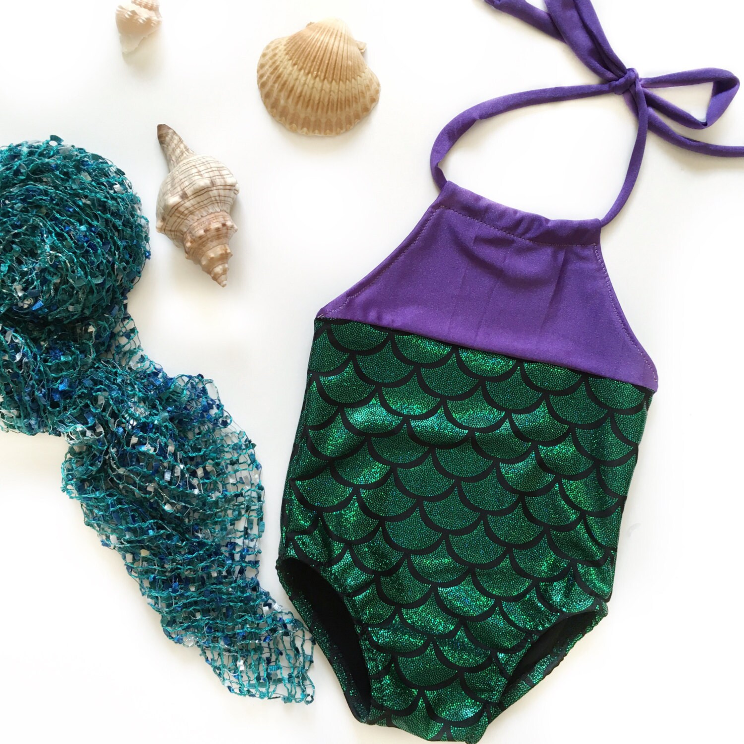 Little Mermaid Swimsuit One Piece Mermaid Bathing Suit Baby Etsy