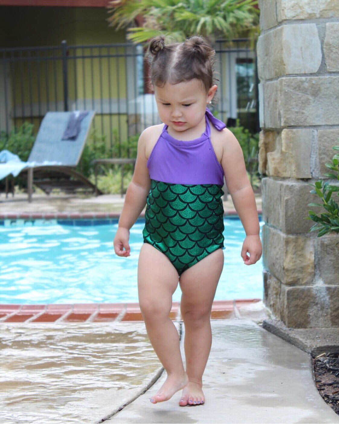 Little Mermaid Swimsuit One Piece Mermaid Bathing Suit Baby Etsy
