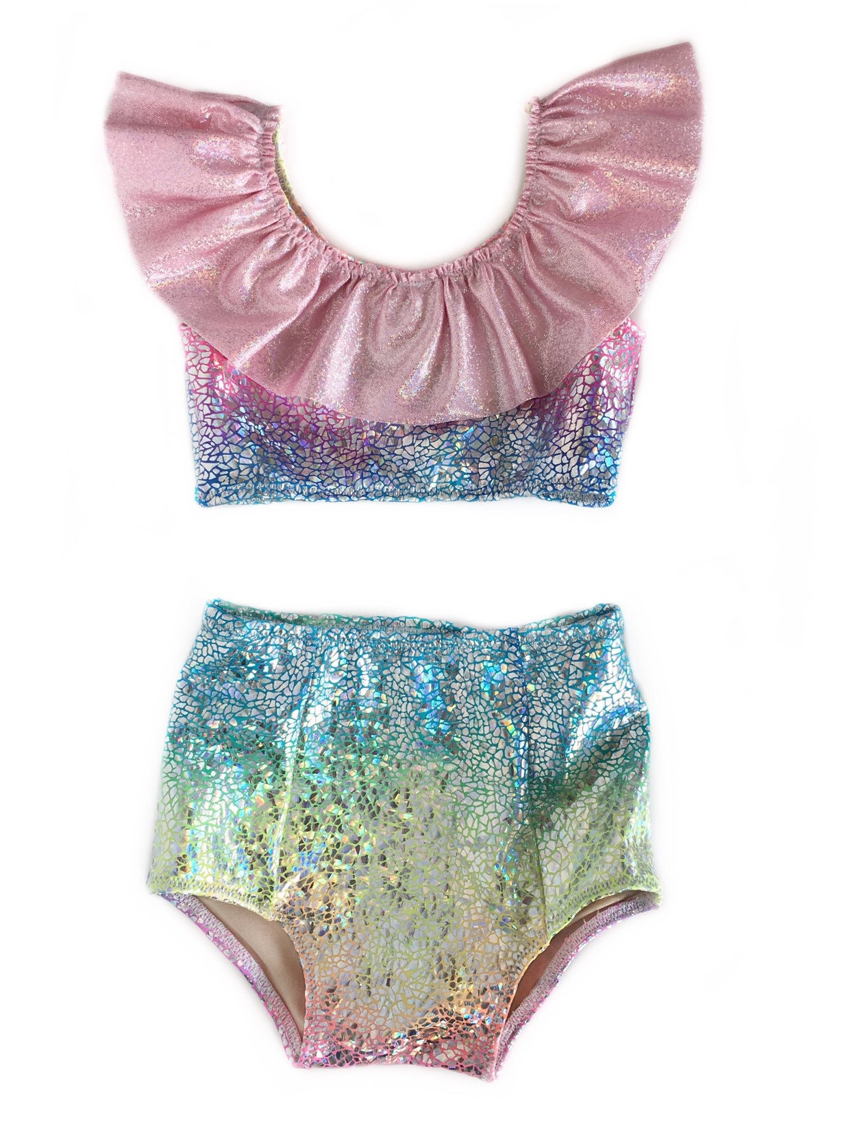 Unicorn Swim suit high waisted bikini ruffle swimsuit baby | Etsy
