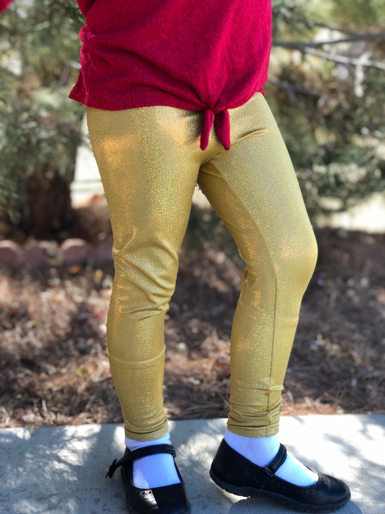 Childrens gold leggings store