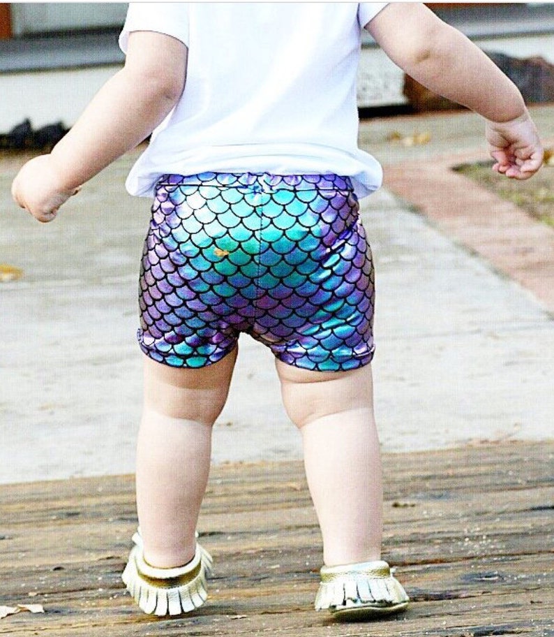 Little Mermaid Shorts Mermaid Shorties Fish Scale Shorts Etsy