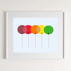 Kids Candy Art, Kids Lollipop Art, Kids Candy Wall Decor, Dessert Kids Art Print, Rainbow Nursery Art, Rainbow Kids Wall Decor, Lollipop Art