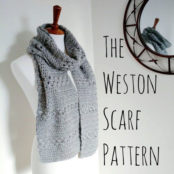 Crochet Scarf Pattern • Crochet Scarf • Pattern The Weston Scarf Pattern