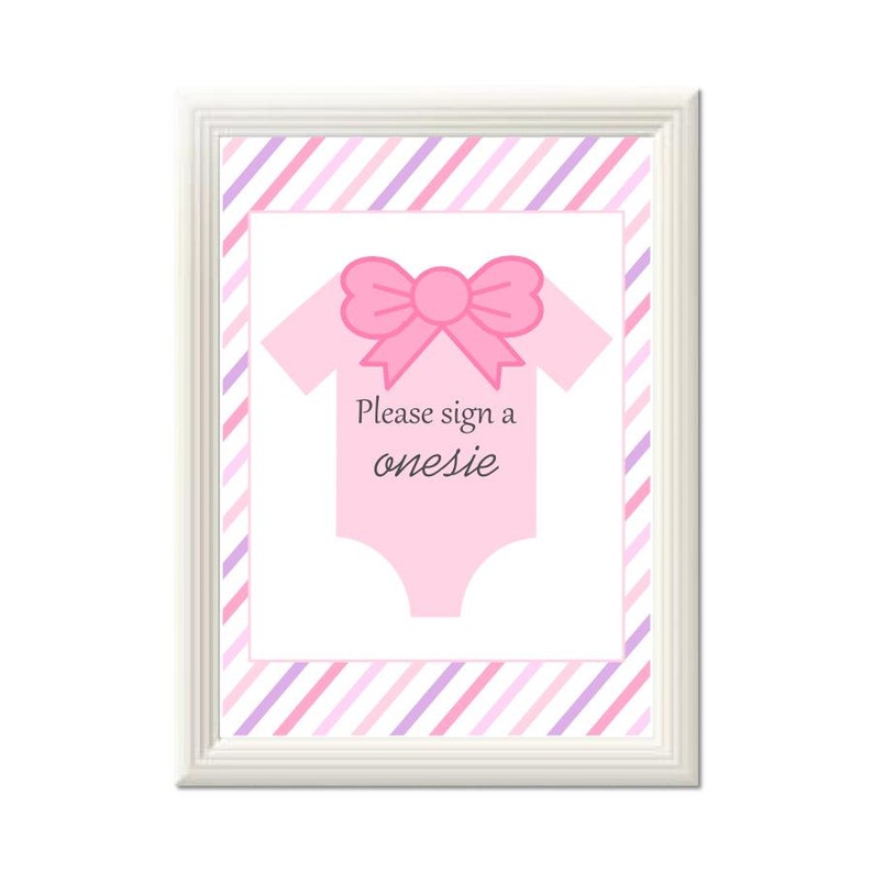 Baby Girl Onesie Baby Shower Guest Book Alternative with Sign Etsy