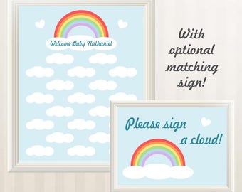 Personalized Baby Shower Guest Book Baby Shower Wishes for Baby Custom Baby Advice Book Baby Shower Rainbow Baby Shower Guestbook