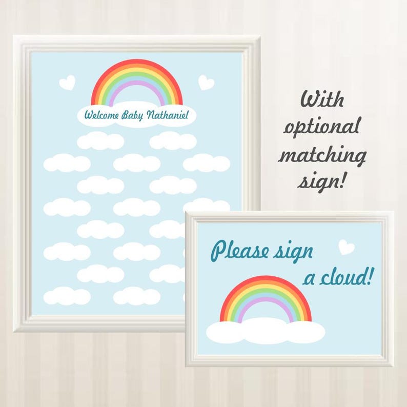 Rainbow Guestbook Alternative Rainbow Baby Shower Guest Book Etsy