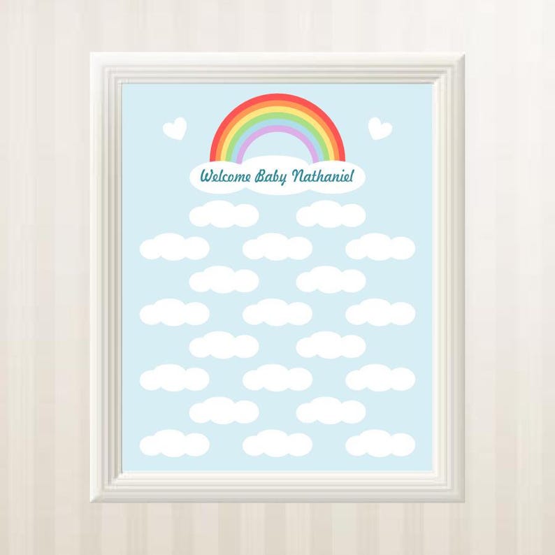 Rainbow Guestbook Alternative Rainbow Baby Shower Guest Book Etsy