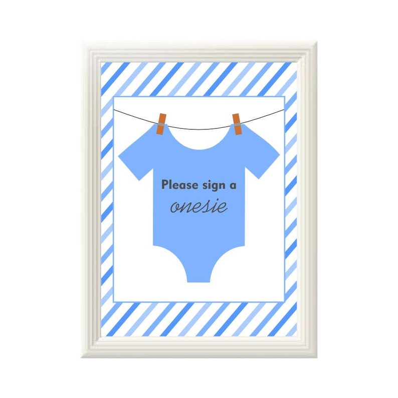 Onesie Clothesline Baby Shower Guest Book Alternative Boy Baby Shower Guest Book Printable
