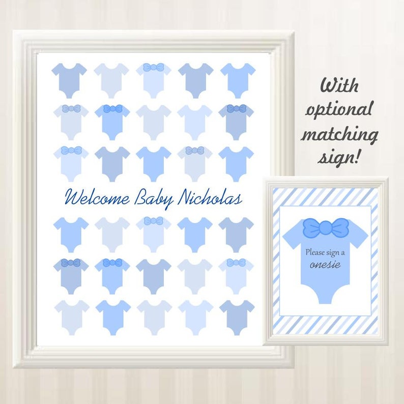 Onesie Baby Shower Guest Book Alternative With Sign Baby Boy Etsy Onesie Baby Shower Guest Book Alternative With Sign Baby Boy Etsy