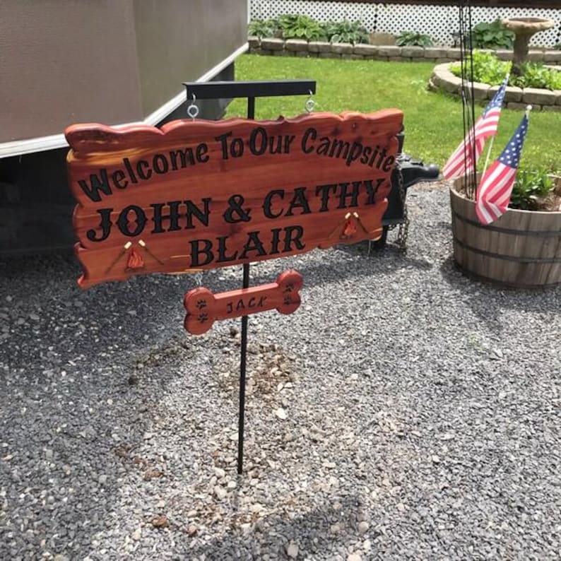 Wrought Iron Sign Stake: Heavy Duty Camping Sign Holder - Etsy