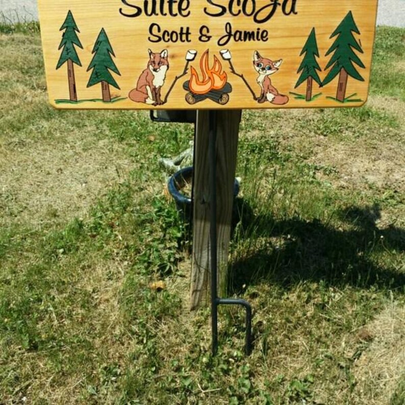 Wrought Iron Sign Stake: Heavy Duty Camping Sign Holder - Etsy