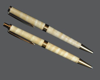 Pen and Pencil Set: Curly Maple