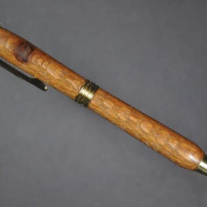 Custom Wooden Pen: Lacewood with Gold Fittings image 2