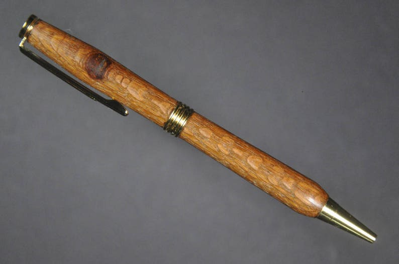 Custom Wooden Pen: Lacewood with Gold Fittings image 2