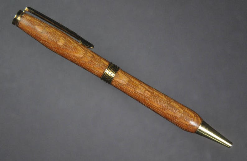 Custom Wooden Pen: Lacewood with Gold Fittings image 3